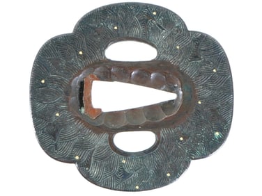 18TH CENTURY JAPANESE BRONZE TSUBA SWORD GUARD