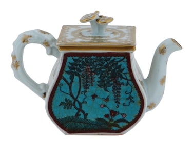 JAPANESE GILDED CLOISONNE ENAMEL PORCELAIN TEAPOT