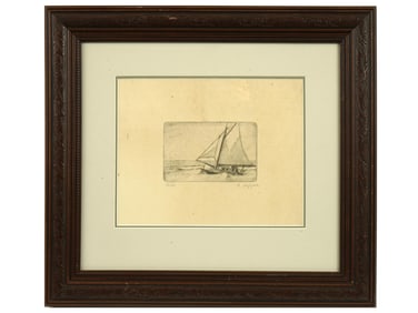 AMERICAN SEASCAPE ETCHING BY EDWARD HOPPER SIGNED