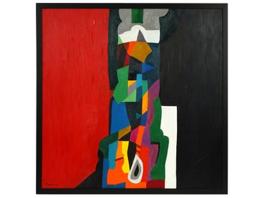 IRAQI ABSTRACT ACRYLIC PAINTING BY DIA AZZAWI