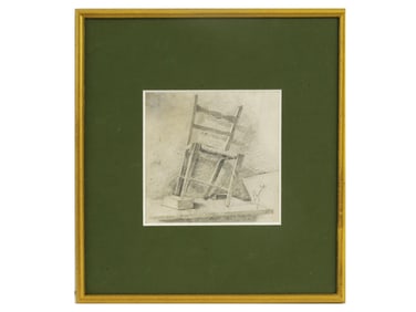 RUSSIAN SCHOOL STUDY PENCIL PAINTING SIGNED BY ARTIST