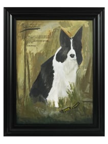 HERO DOG PORTRAIT OIL PAINTING SIGNED BY ARTIST W COA