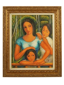 CUBAN MIXED MEDIA PAINTING BY VICTOR MANUEL W COA