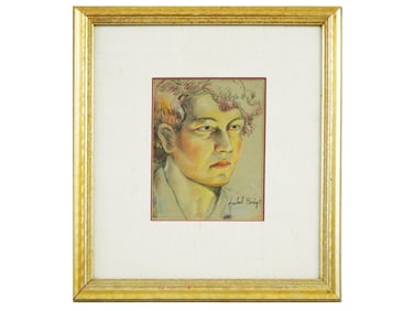 AMERICAN PORTRAIT PENCIL PAINTING BY ISABEL BISHOP