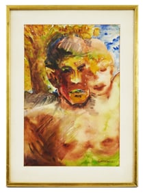 GUSTAV GWOZDECKI POLISH WATERCOLOR PAINTING