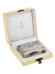 RUSSIAN SILVER DIAMOND GEMSTONE COMPACT CASE