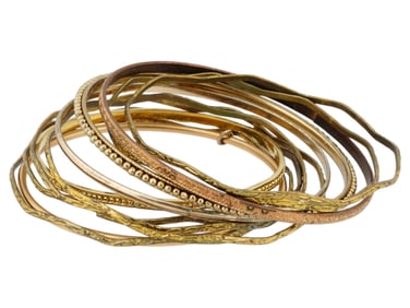 LOT OF 11 VINTAGE COSTUME JEWELRY BANGLE BRACELETS
