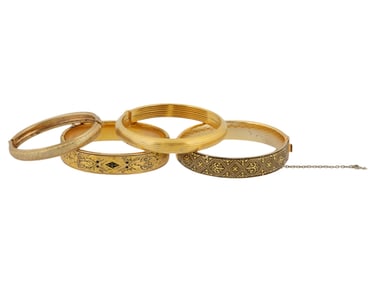 GROUP OF VINTAGE COSTUME JEWELRY BANGLE BRACELETS