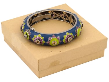 1980S RINA LIMOR STERLING SILVER ENAMEL BRACELET