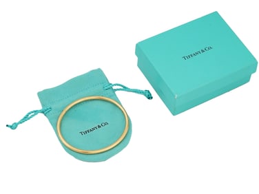 VINTAGE TIFFANY AND CO 14K GOLD BANGLE BRACELET IOB