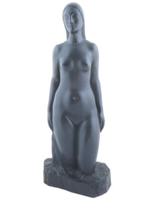 AMERICAN WOODEN NUDE SCULPTURE BY SIMON MOSELSIO