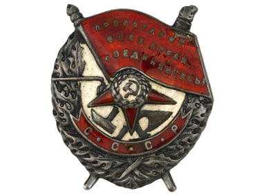 SOVIET SILVER ENAMEL ORDER OF THE RED BANNER RSFSR