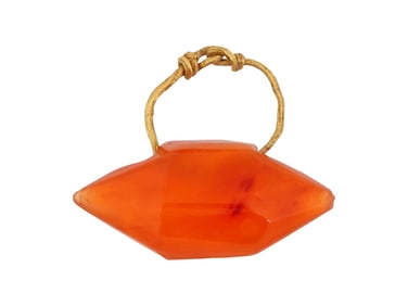 100 TO 300 AD ANCIENT ROMAN GOLD CARNELIAN EARRING