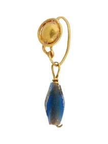 100 TO 300 AD ANCIENT ROMAN GOLD AND GLASS EARRING