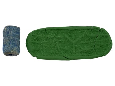 ANCIENT MESOPOTAMIAN LAPIS LAZULI CYLINDER SEAL BEAD
