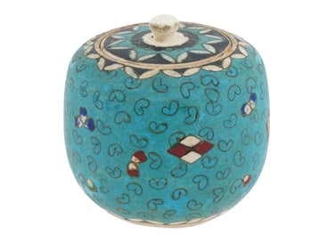 JAPANESE TOTAI CLOISONNE ENAMEL ON PORCELAIN JAR