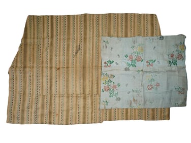 ANTIQUE EUROPEAN FLORAL DESIGN HAND WOVEN TEXTILES