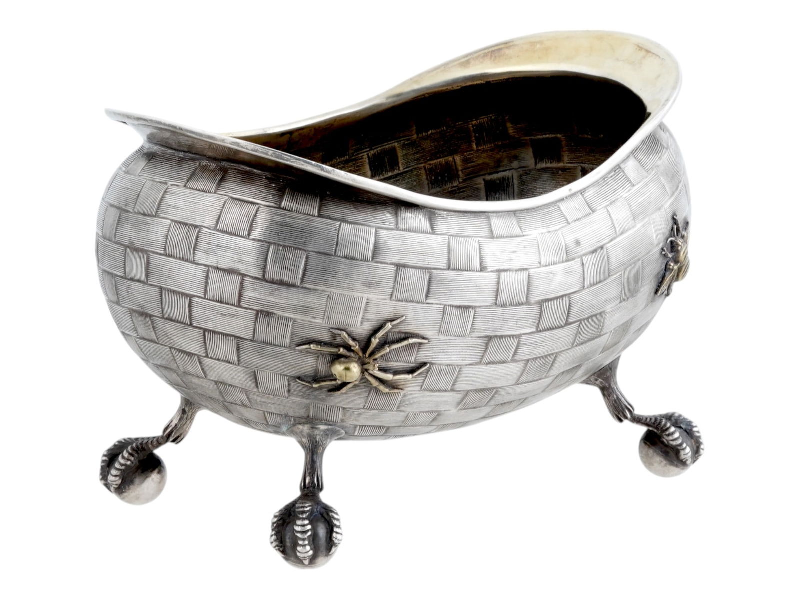 LARGE RUSSIAN SOLID SILVER HAND CHISELED CENTERPIECE (1 of 9)