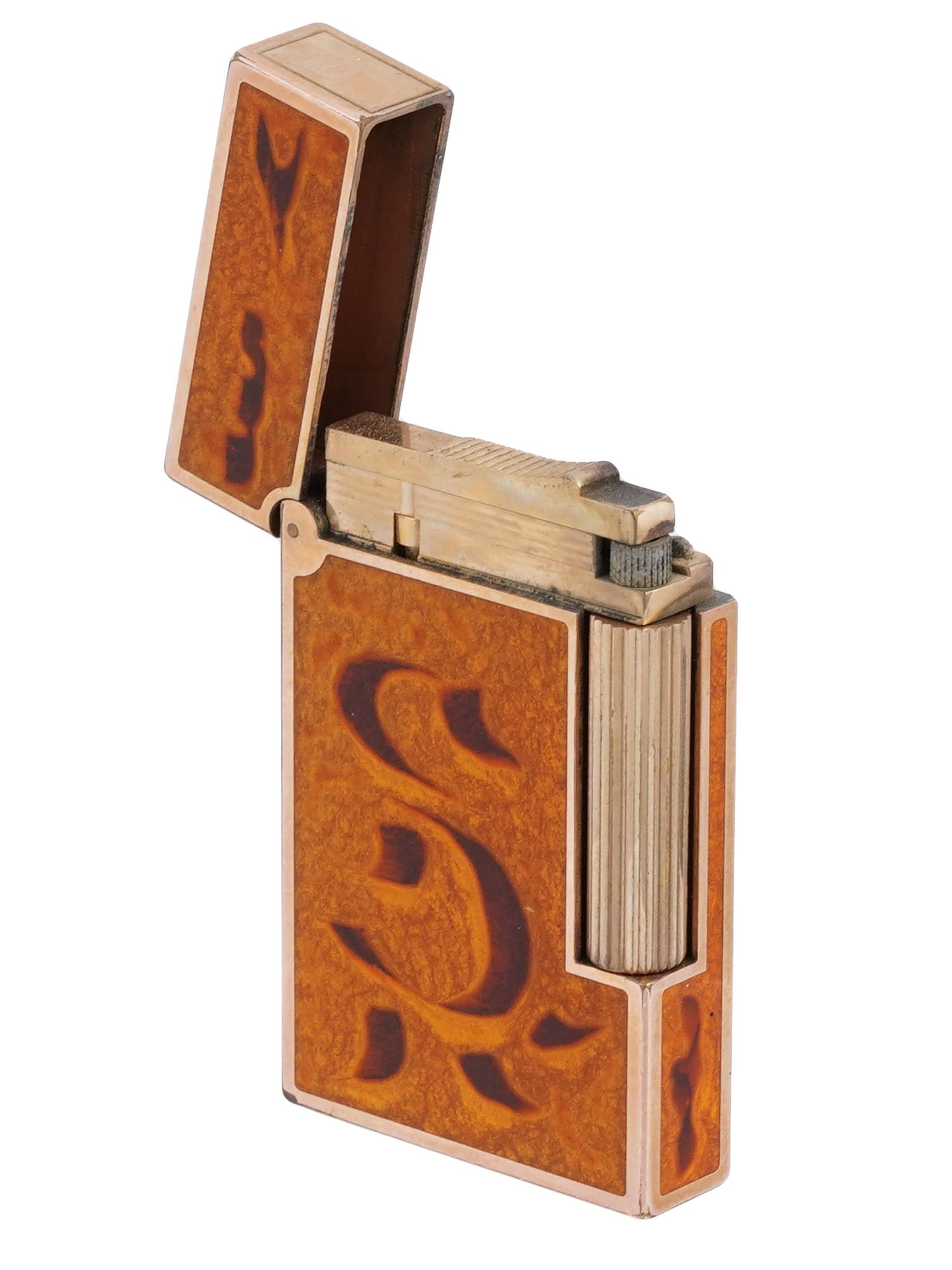 FRENCH ST DUPONT PARIS AMBER BROWN CIGARETTE LIGHTER (1 of 3)