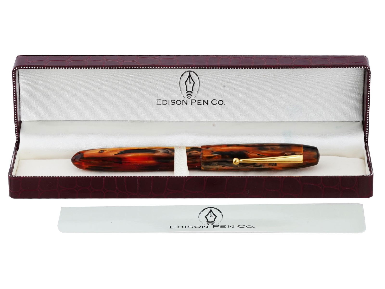 EDISON COLLIER FOUNTAIN PEN WITH 18K GOLD NIB IOB (1 of 8)