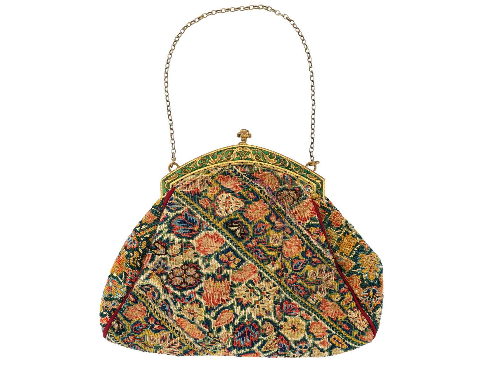 18TH C ANTIQUE PERSIAN IRANIAN TEXTILE HAND BAG (1 of 3)