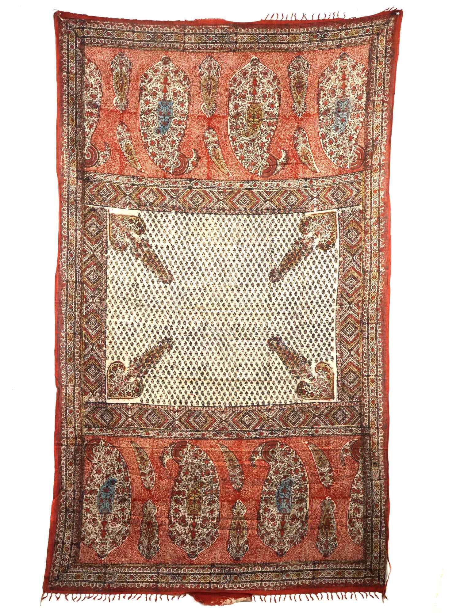 ANTIQUE INDO PERSIAN KALAMKARI TEXTILE WALL HANGING (1 of 9)