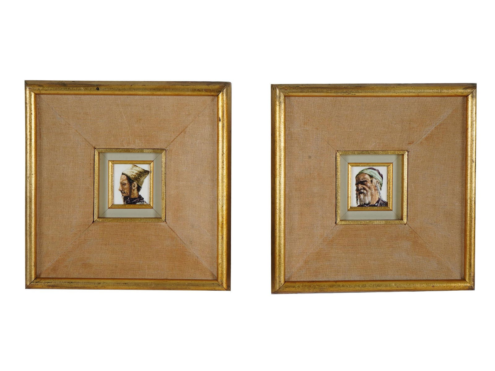 MINI JUDAICA PORTRAIT OIL ON PORCELAIN PAINTINGS (1 of 4)