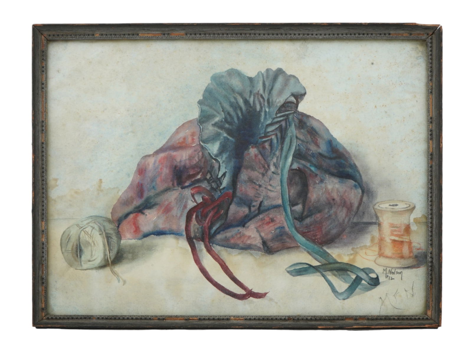 ANTIQUE AMERICAN PAINTING BY NELSON SPOOL BAG (1 of 5)