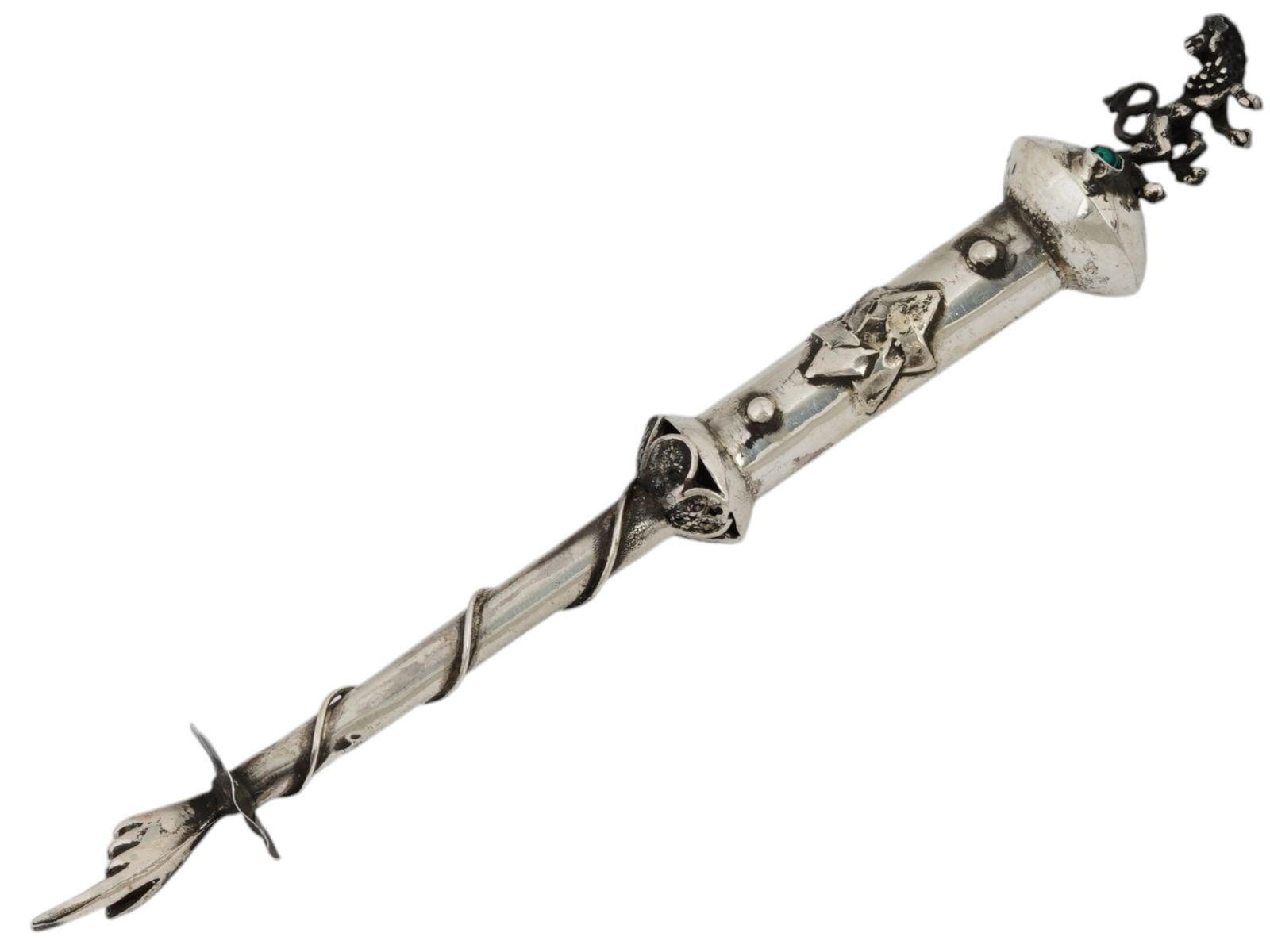RUSSIAN JUDAICA SILVER GEMSTONE TORAH POINTER (1 of 3)
