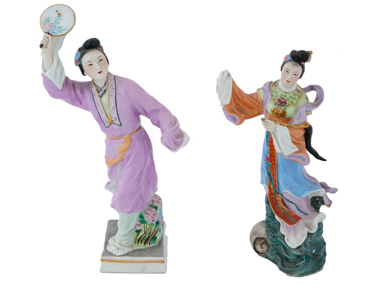 VINTAGE CHINESE HAND PAINTED PORCELAIN FIGURINES (1 of 9)