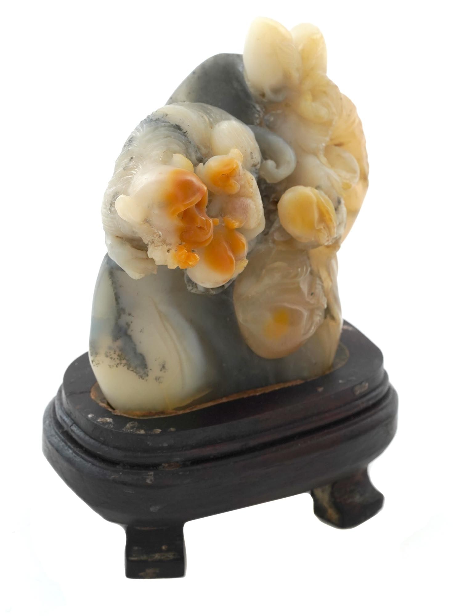 CHINESE HAND CARVED SHOUSHAN SCULPTURE OF MONKEYS (1 of 7)