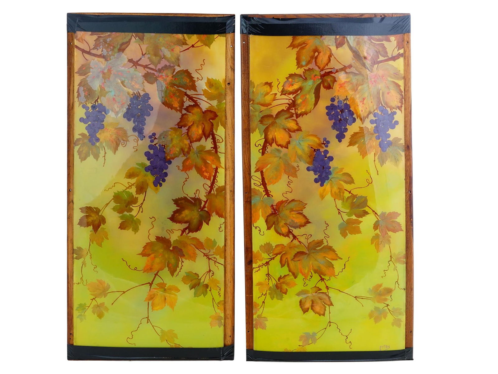 ANTIQUE FRENCH ART NOUVEAU INTAGLIO GLASS PANELS (1 of 6)