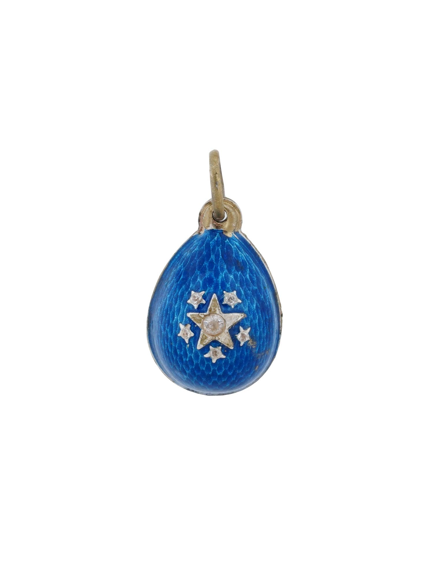 RUSSIAN SILVER GUILLOCHE ENAMEL STAR EGG PENDANT (1 of 5)
