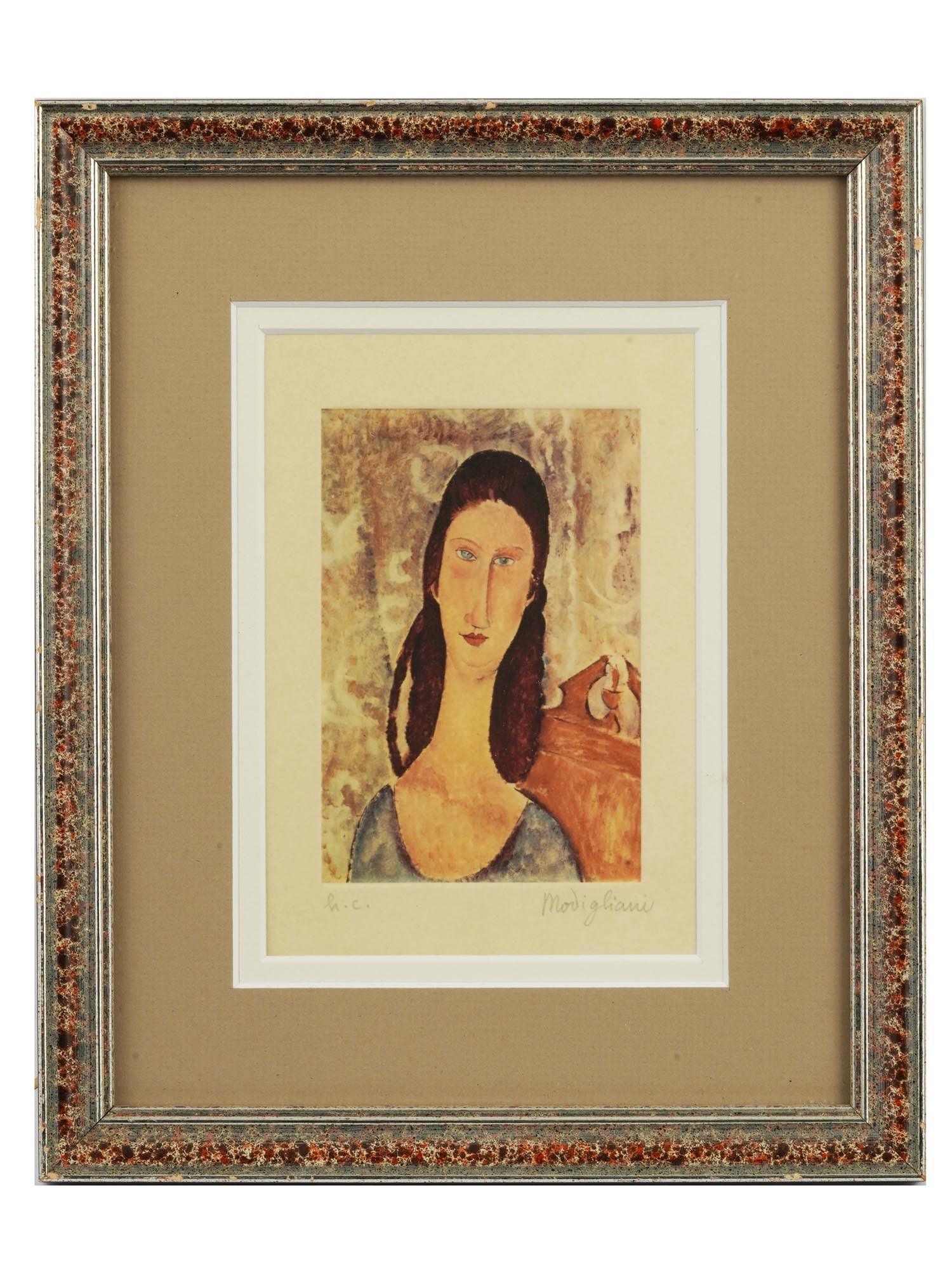 LITHOGRAPH SIGNED MODIGLIANI PORTRAIT JEANNE HEBUTERNE (1 of 6)