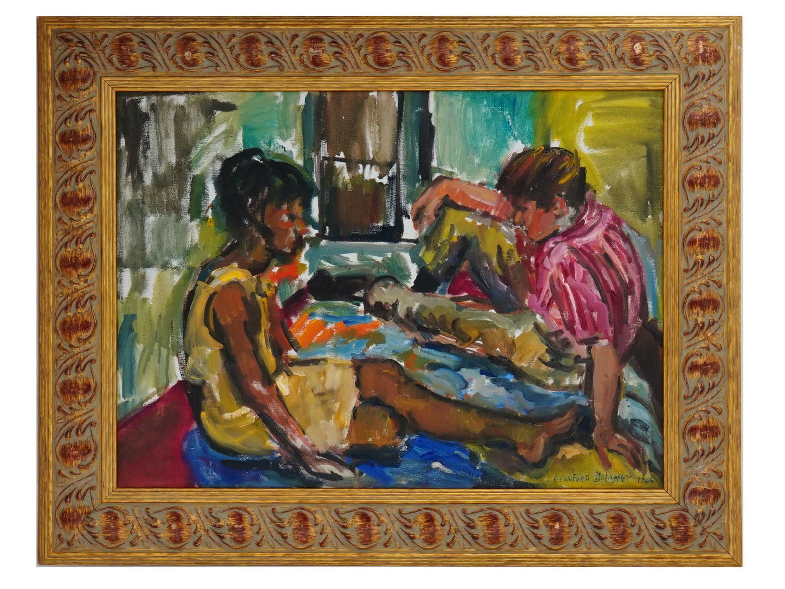 BEAUFORD DELANEY AMERICAN FIGURATIVE OIL PAINTING (1 of 5)