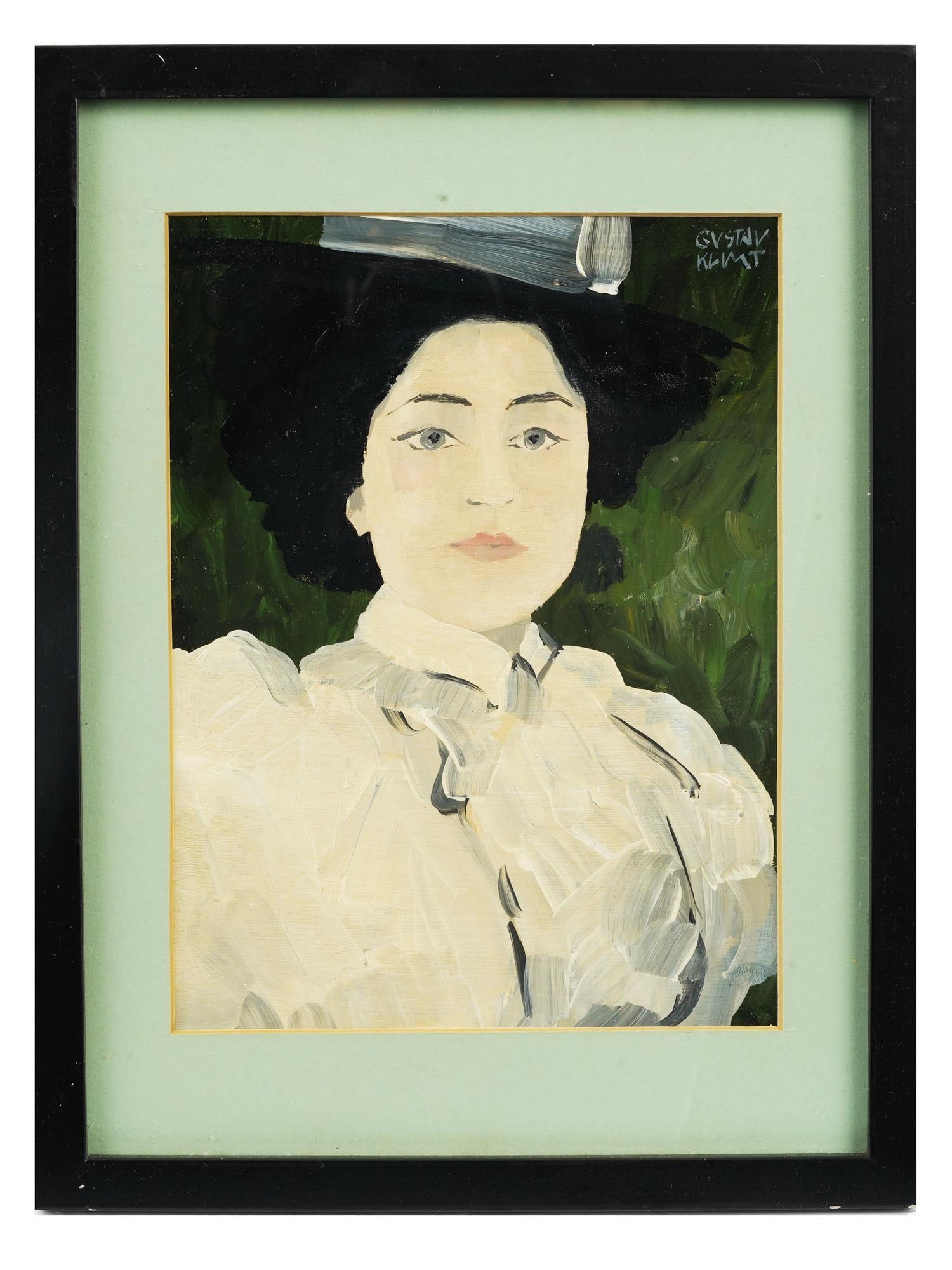 ATTR TO GUSTAV KLIMT FEMALE PORTRAIT OIL PAINTING (1 of 5)