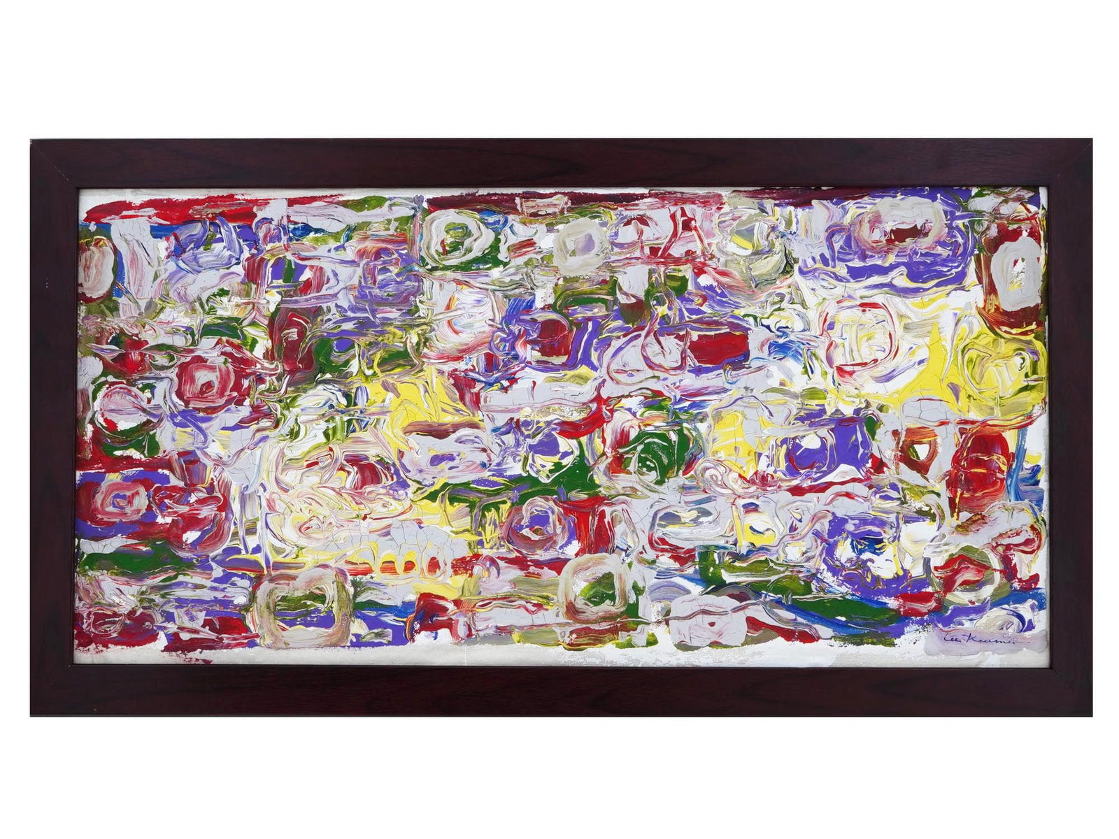 ATTR TO LEE KRASNER AMERICAN ABSTRACT ACRYLIC PAINTING (1 of 4)