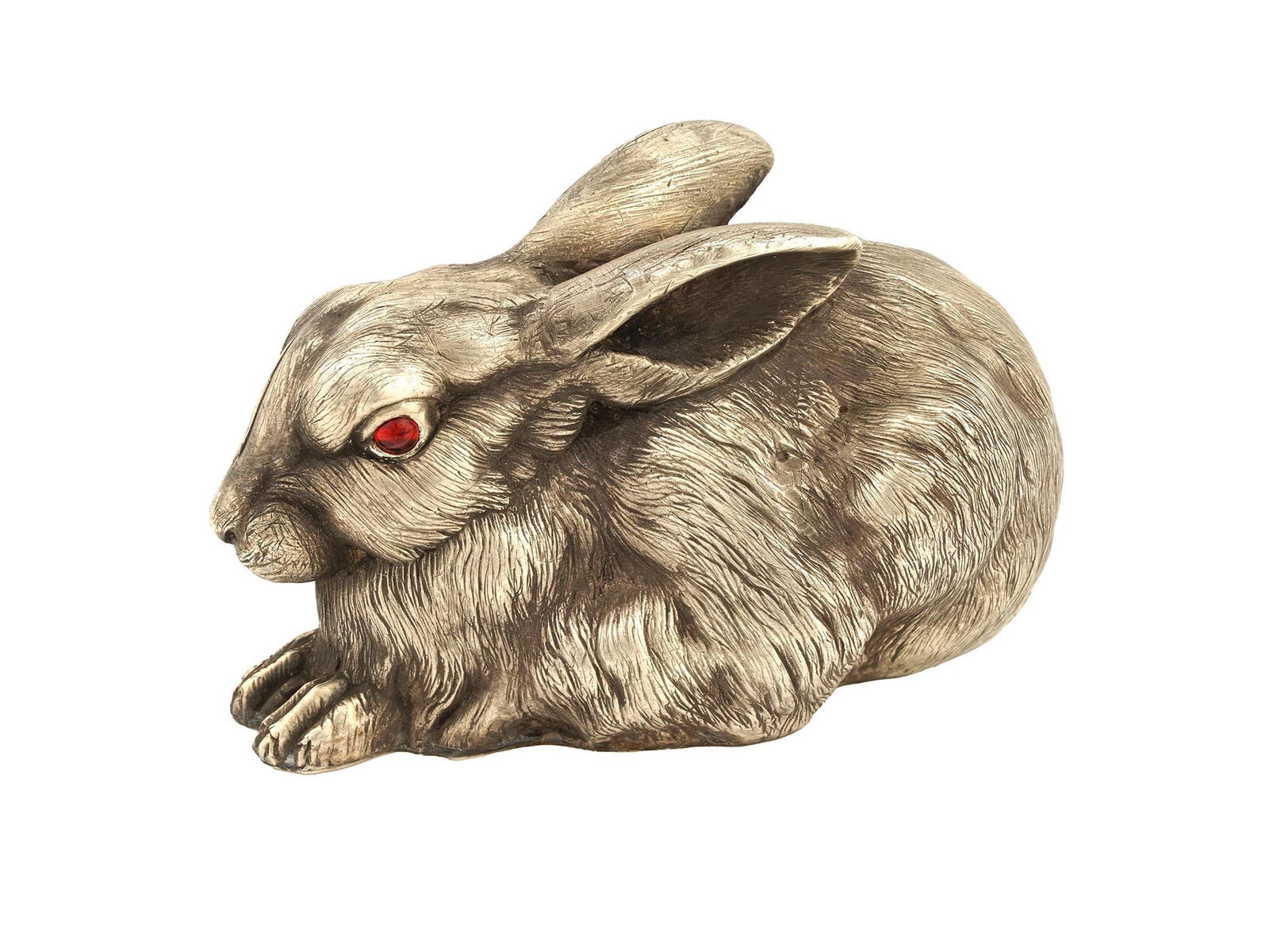 RUSSIAN 84 SILVER RABBIT FIGURINE WITH RUBY EYES (1 of 8)