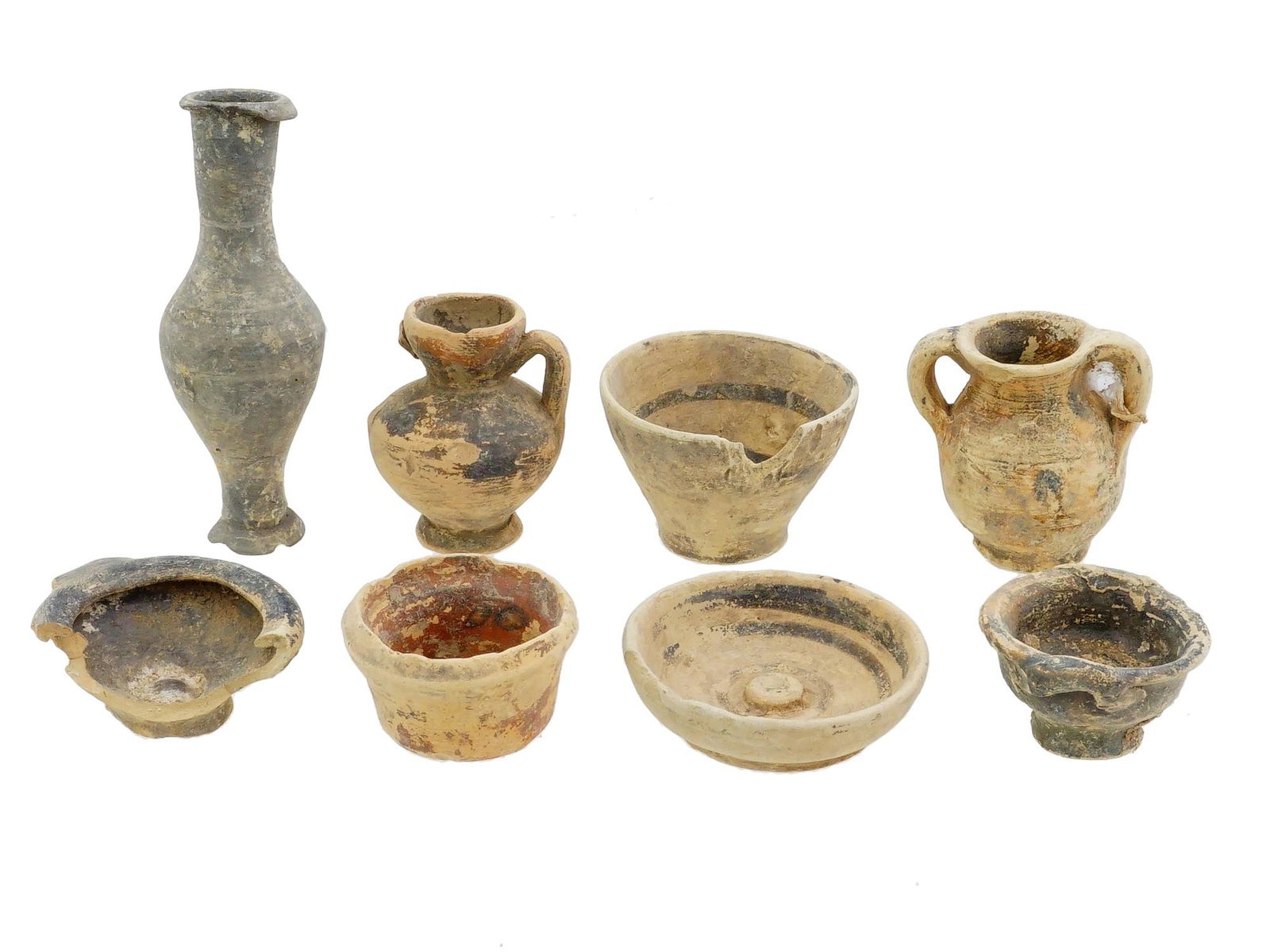 GROUP OF ANCIENT 3RD CEN BC GREEK PERFUME BOTTLES (1 of 8)