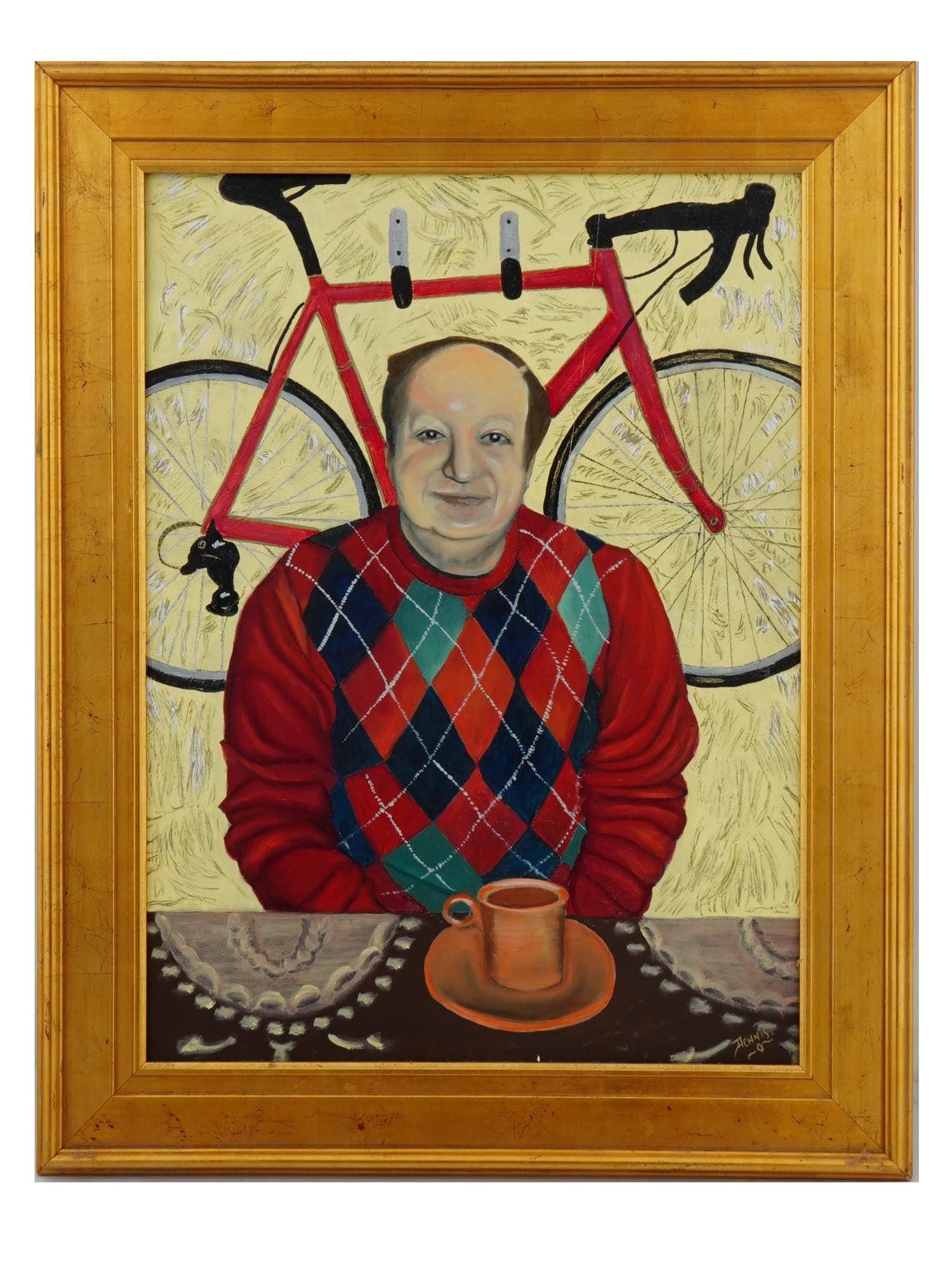 HYPERREALISM MANNER PORTRAIT OIL PAINTING SIGNED (1 of 6)