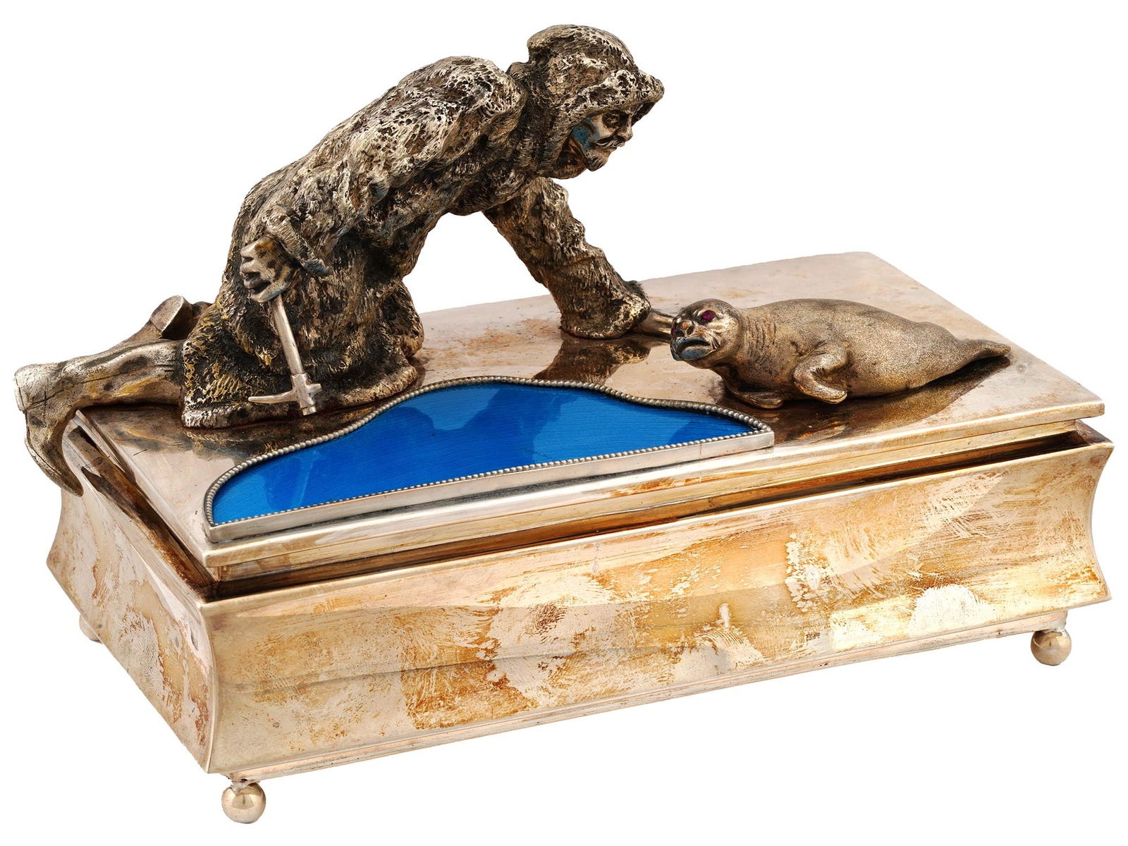 ANTIQUE RUSSIAN SILVER ENAMEL BOX BY GRACHEV BROTHERS (1 of 8)