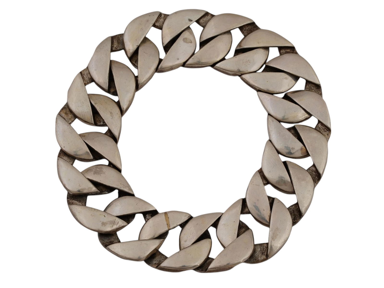 MODERN CUBAN STERLING SILVER LINK DESIGN BRACELET (1 of 3)