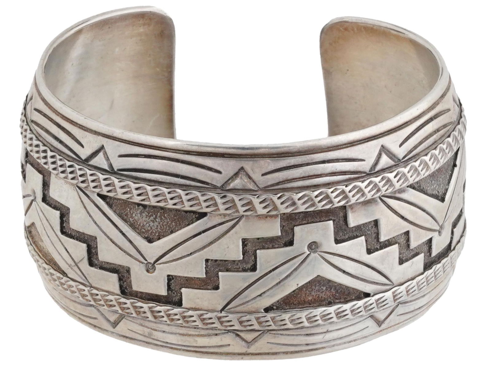 OLD PAWN NATIVE AMERICAN STERLING SILVER BRACELET (1 of 5)
