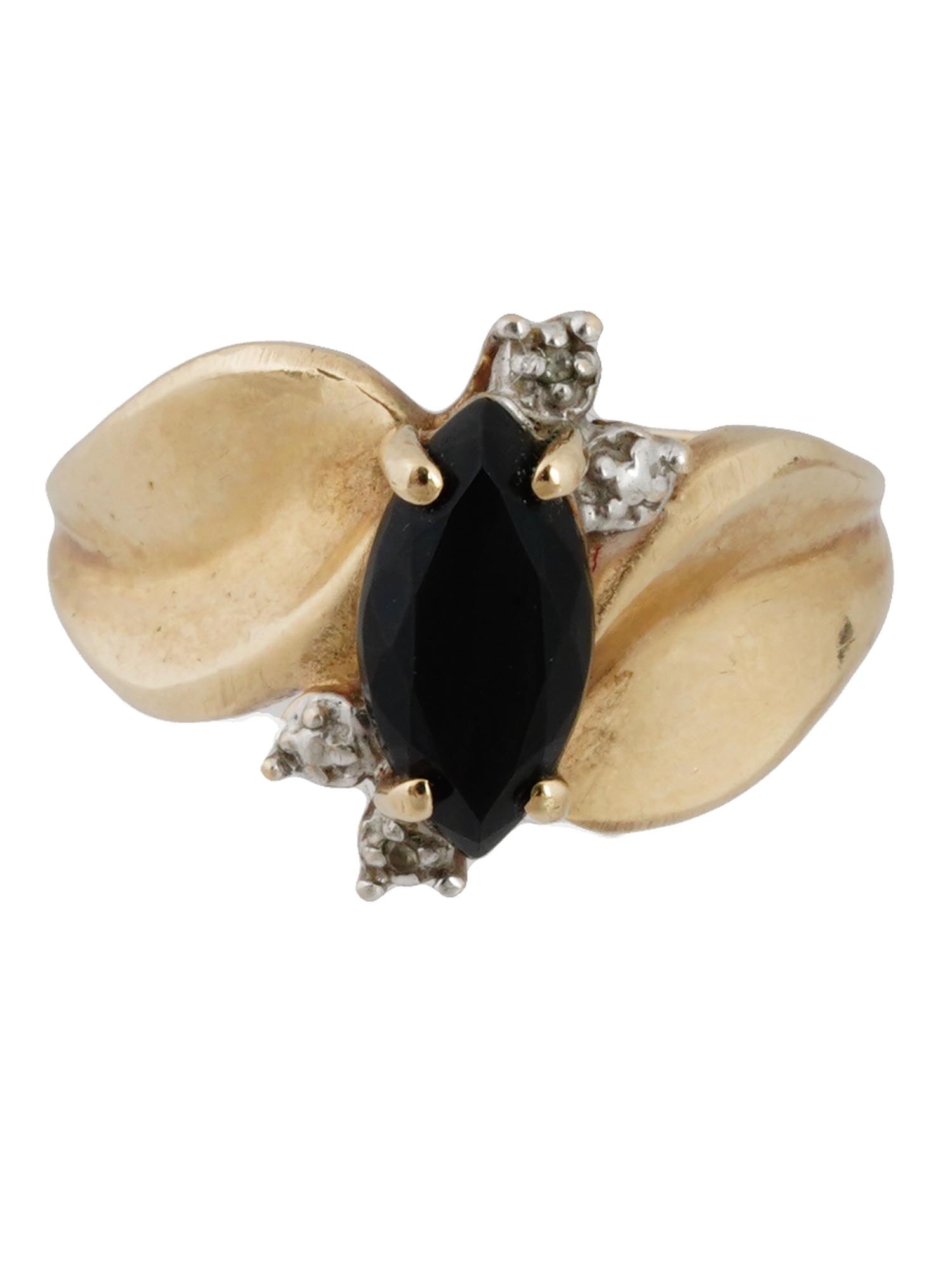 10K YELLOW GOLD ONYX STONE COCKTAIL RING MARKED (1 of 5)