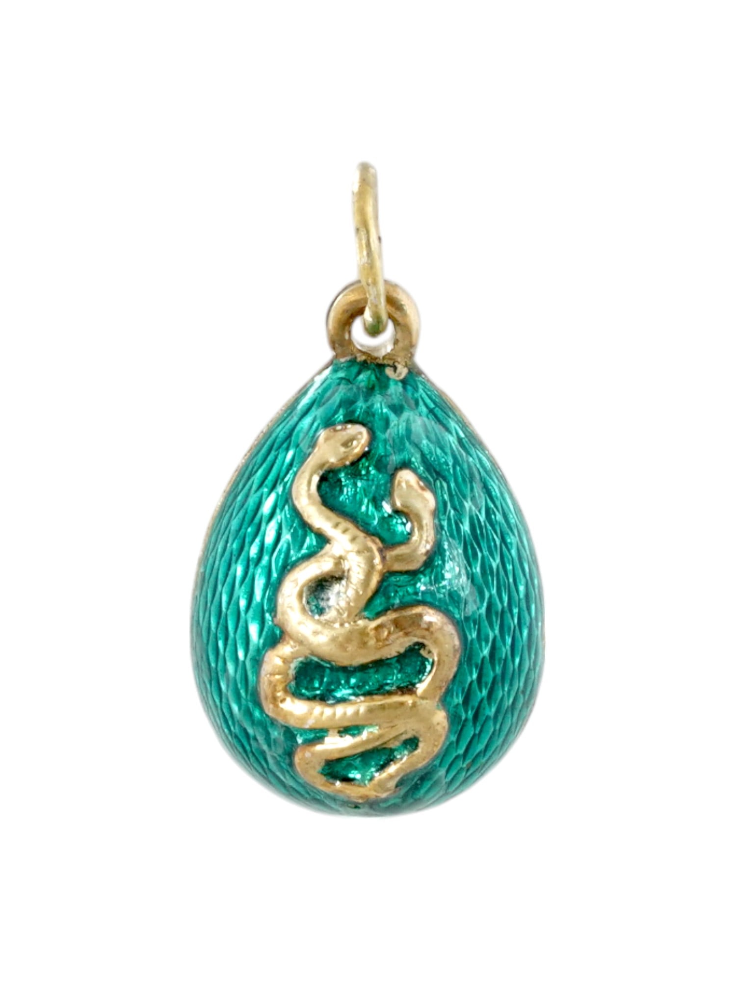 RUSSIAN GILT SILVER GUILLOCHE ENAMEL EGG PENDANT (1 of 4)