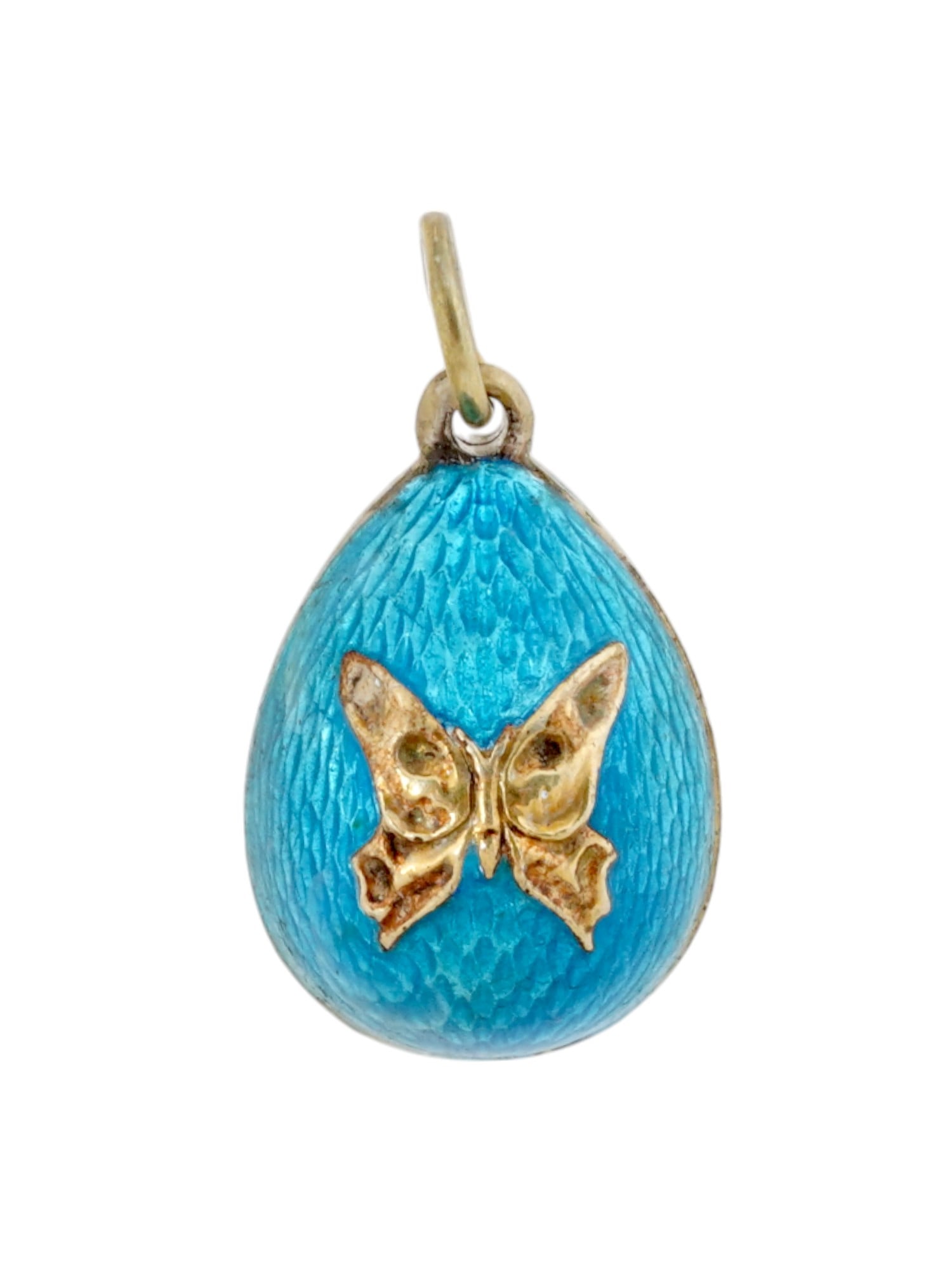 RUSSIAN 88 SILVER ENAMEL BUTTERFLY EGG PENDANT (1 of 4)