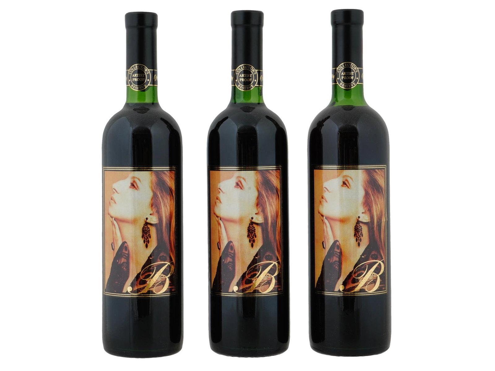 BARBRA STREISAND BOTTLES OF CABERNET SAUVIGNON WINE: A lot of three Celebrity Cellars Barbra Streisand bottles of Cabernet Sauvignon wine, 1995. This American 1995 Cabernet Sauvignon is made from the finest Californian grapes, vinted and bottled by the 