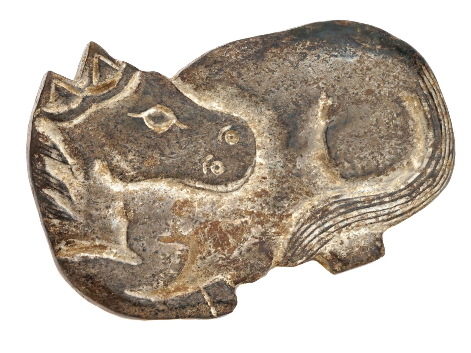 CHINESE FIGURAL HORSE HAND CRAVED JADE BELT BUCKLE (1 of 4)