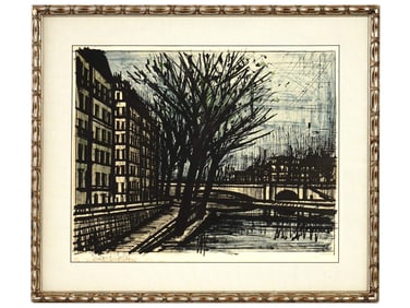FRENCH PARIS CITYSCAPE LITHOGRAPH BY BERNARD BUFFET