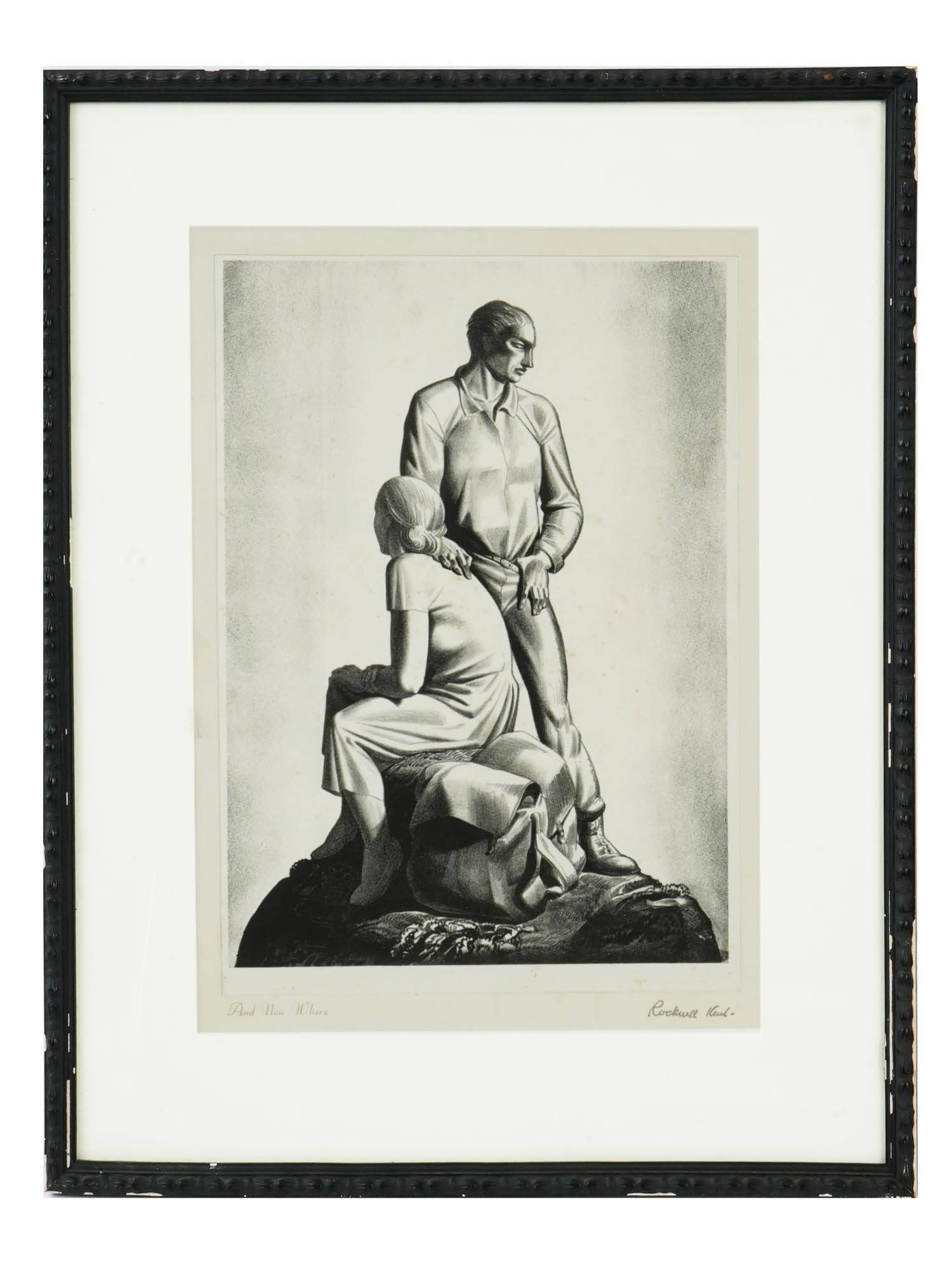MODERN AMERICAN LITHOGRAPH BY ROCKWELL KENT SIGNED (1 of 5)